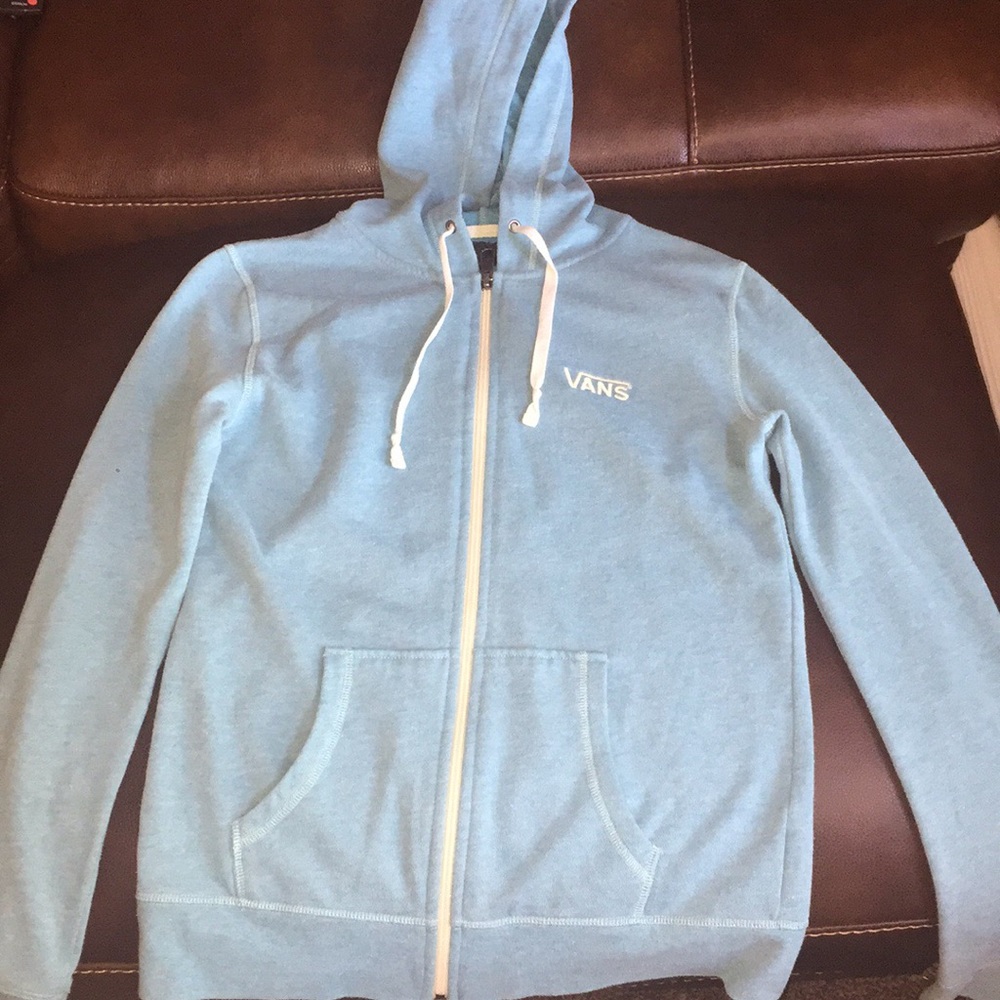 Light blue Vans zip-up hoodie